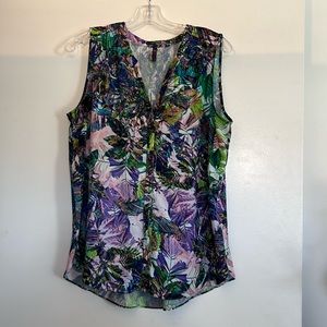 NYDJ Sleeveless, button-down blouse, size petite large PL